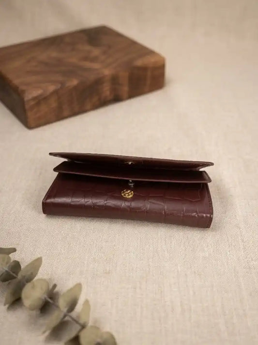 Genuine Leather Burgundy Wallet for Women