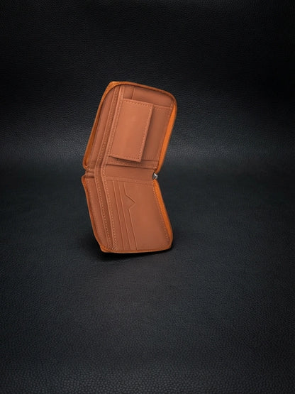 Men's Tan Leather Zipper Wallet