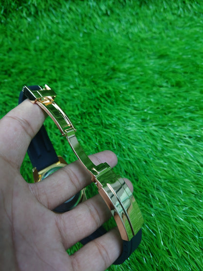 Men’s Rainbow Bezel Gold Chronograph Watch