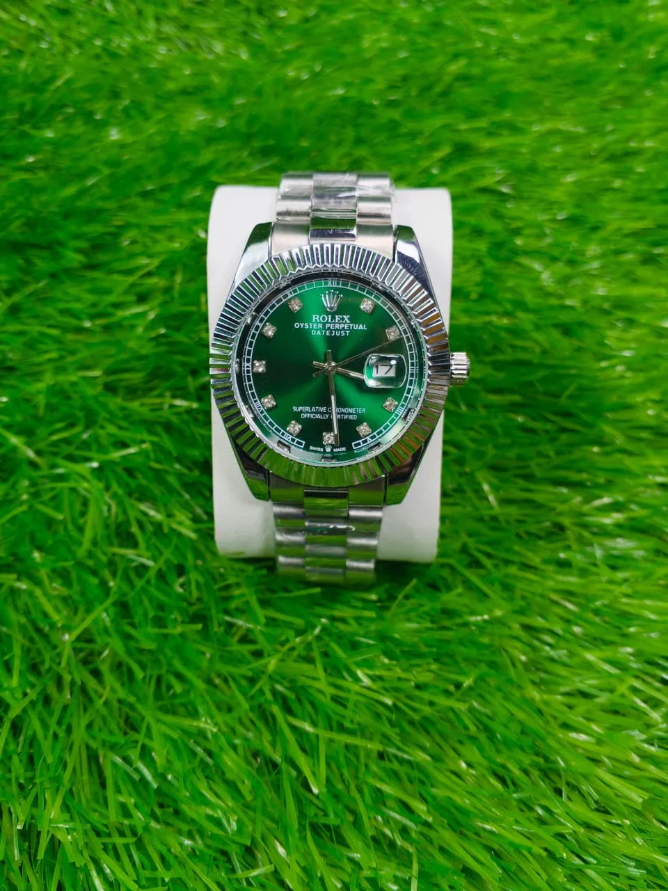Men’s Two Tone Fluted Bezel Stainless Steel Watch