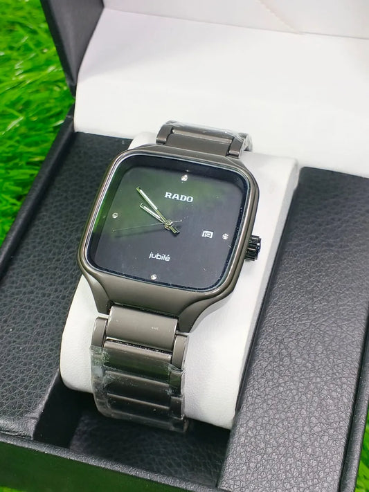 Men’s Working Date Square Dial Stainless Steel Watch