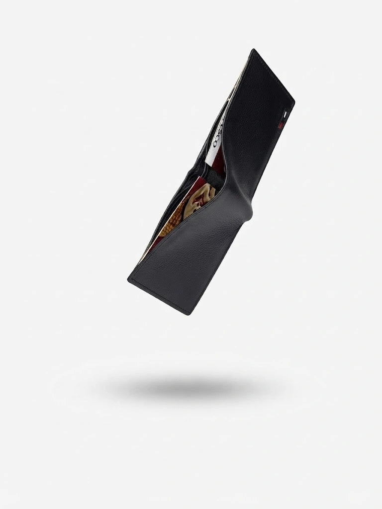 Black Leather Bifold Wallet for Men | Multi-Card Slot | RB Store