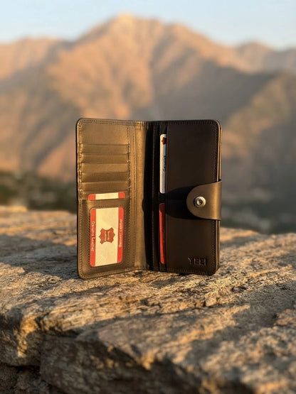 Black Leather Snap Wallet | Premium Men's Collection