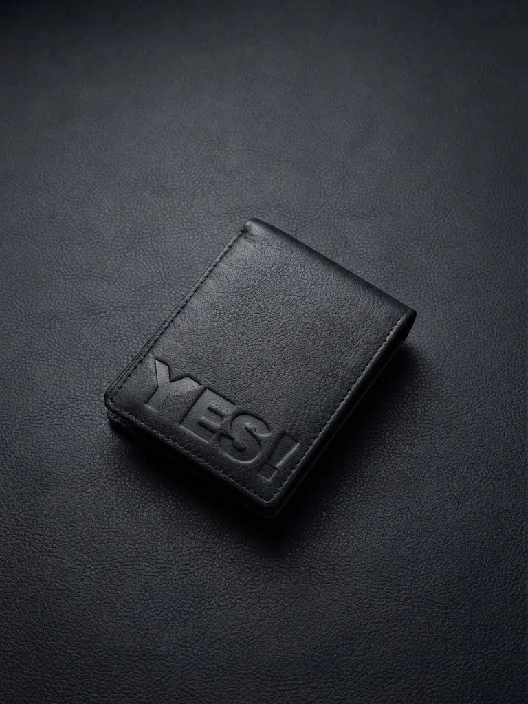 YESI Black Embossed Leather Bifold Wallet for Men | Branded | RB Store