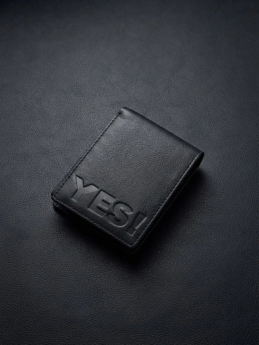 YESI Black Embossed Leather Bifold Wallet for Men | Branded | RB Store