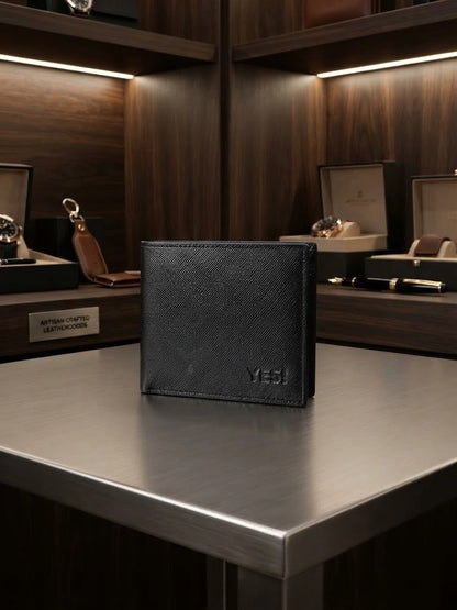 Black Leather Zipper Card Holder Wallet for Men | Slim & Compact | RB Store